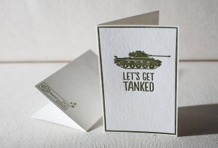 Tanked letterpress card