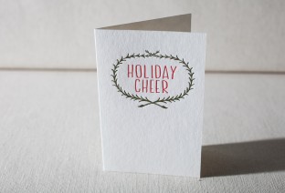 Wreath Cheer letterpress cards
