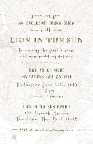 View Smock's brand new letterpress wedding invitations and foil stamped invitations at Lion in the Sun in Brooklyn