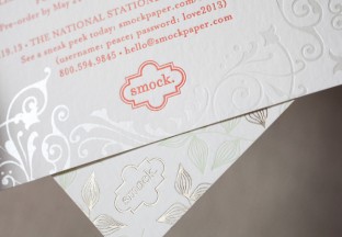 Smock's letterpress and foil stamped National Stationery Show invitations