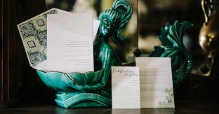 Custom letterpress wedding invitations
