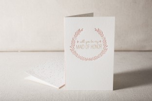 Maid Of Honor letterpress and foil card
