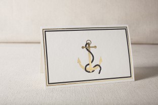 Gold Anchor letterpress and foil cards