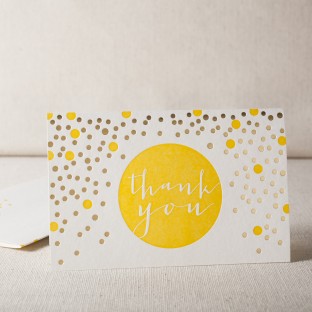 Gold Thank You letterpress and foil cards