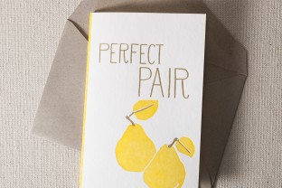 Pair letterpress and foil card with envelope