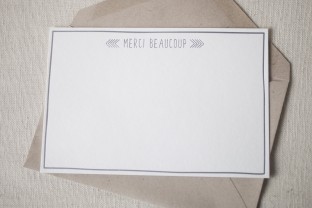 Merci Beaucoup silver foil stamped inspire flats from Smock