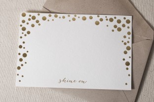 Social foil stamped cards with envelope