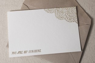Sunshine foil stamped cards with envelope