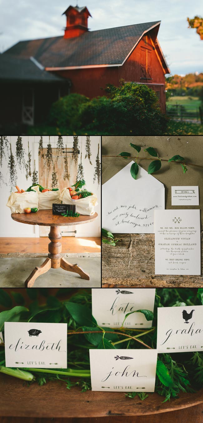 Rustic eco-friendly wedding inspiration shoot featuring letterpress stationery from Smock | Photography by Kate Ignatowski