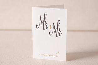 Mr and Mr Script letterpress and foil card
