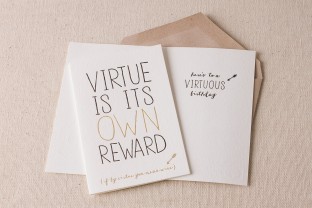 Virtue letterpress and foil card with envelope
