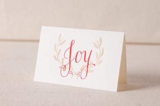 Joy letterpress and foil cards