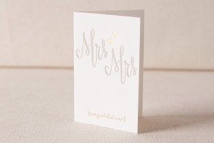 Mrs and Mrs letterpress and foil