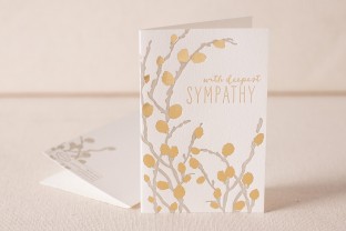 Willow Sympathy letterpress and foil card