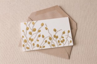 Willow Note letterpress and foil cards with envelope