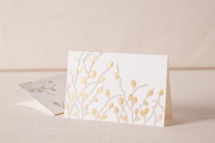 Willow Note letterpress and foil cards