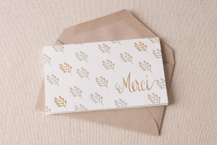 Merci letterpress and foil cards with envelope