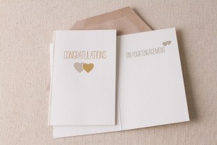 On Your Engagement 2 letterpress and foil card with envelope