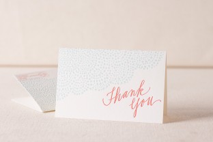 Papaya Thank You letterpress cards