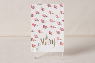 Berries letterpress and foil flat cards