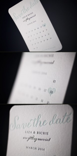 Petite letterpress save the dates from Smock