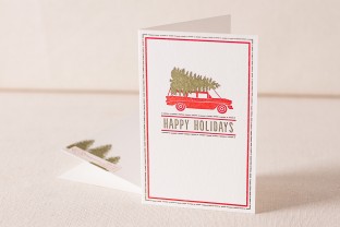 Holiday Wagon letterpress cards
