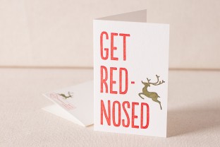 Red Nosed letterpress cards