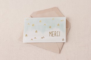 Merci Blues digital and foil cards with envelope