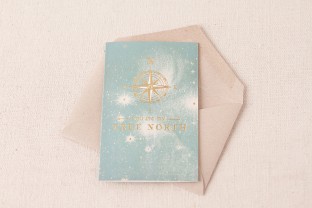True North digital and foil card with envelope