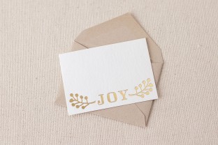 Joy foil stamped gift tags