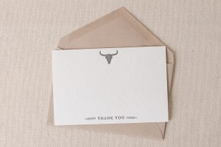 Bison letterpress cards with envelope