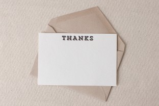 Gabardine letterpress cards with envelope