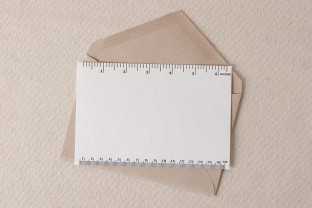 Ruler letterpress cards with envelope