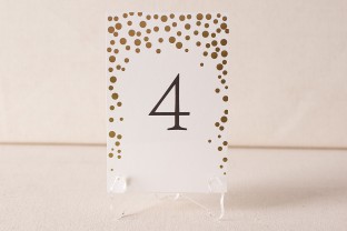 Dots foil stamped table cards