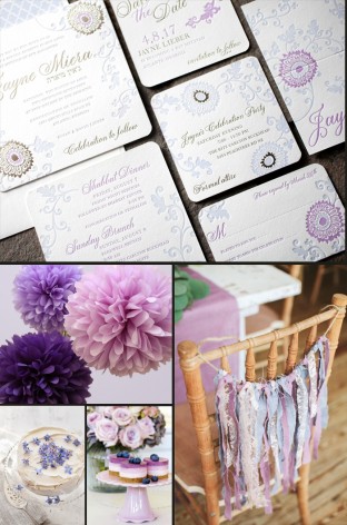 Elegant + feminine Finley Bat Mitzvah invitations + party inspiration from Smock
