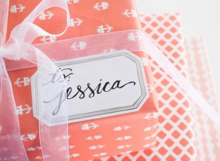 Smock foil stamped gift labels + gift wrap