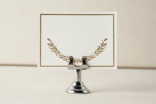Wreath foil stamped escort cards
