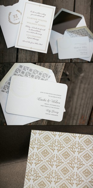 Letterpress rehearsal dinner invitations from Smock