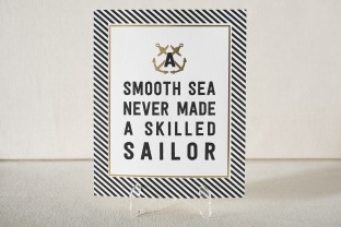 Nautical Smooth Sea letterpress and foil art print from Smock