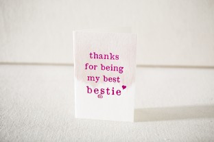 Bestie hot pink foil stamped card from Smock