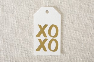 Gold foil stamped die-cut gift tags from Smock