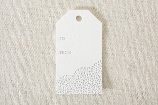 Silver foil stamped die-cut gift tags from Smock