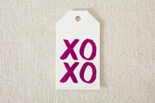 Hot pink foil stamped XOXO gift tags from Smock