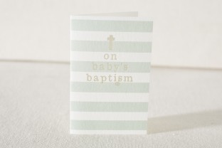 Pale blue Baptism card with gold foil stamping from Smock