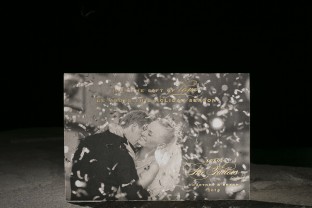 Festive custom holiday photo + foil cards from Smock