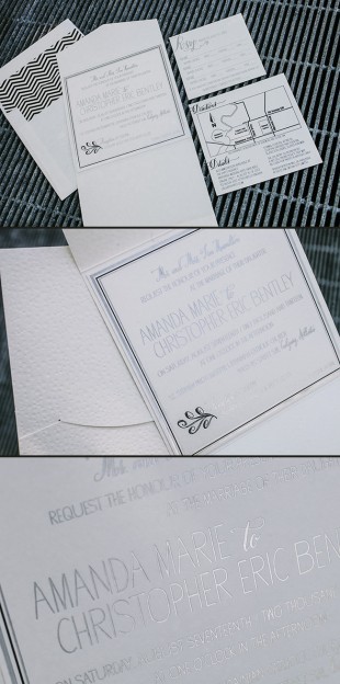 Custom letterpress + foil stamped wedding invitations from Smock