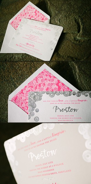 Halifax lingerie bridal shower invitations from Smock