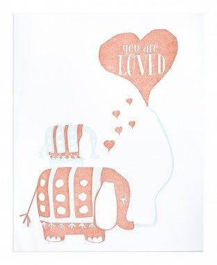 You are Loved letterpress art print from Smock