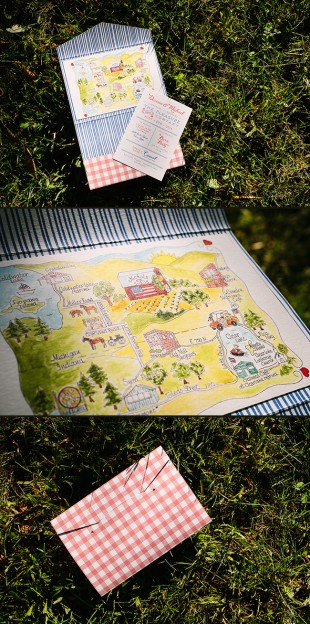 Custom 4th of July folio wedding invitations from Smock