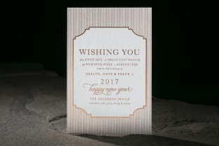 Custom foil stamped Emory holiday cards from Smock